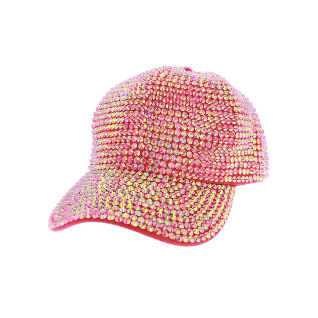 Top Headwear Women's Full Sparkle Rhinestone Gem Bling Baseball Cap - Fuchsia
