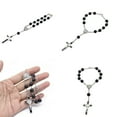 thumbnail image 2 of YIEMEEN Catholic Black Glass Beads for Cross Rosary Bracelet Religious Jesus Jewelry All-match for Church Prayer Gathering, 2 of 7