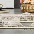 thumbnail image 4 of Shininglove Modern Abstract Distressed Area Rugs 10' x 13' for Living Room, Contemporary Non-Slip Washable Low Pile Carpets for Bedroom Home Office(Brown), 4 of 8