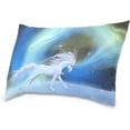 thumbnail image 2 of Unicorn Galaxy Velvet Oblong Lumbar Plush Throw Pillow Cover/Shams Cushion Case - 20x30in - Decorative Invisible Zipper Design for Couch Sofa Pillowcase Only, 2 of 7