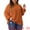 Caramel, variant on Women's Plus Crewneck Chiffon Swiss Dots Shirts Top 1X Caramel
