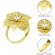 thumbnail image 5 of Paquete de 10 servilleteros de aleación huecos con forma de flor, servilletero para mesa de comedor, servilletero para cenas, banquetes de boda, decoración de mesa para reuniones familiares (oro artificial) oso de fresa  Electrónica, 5 of 5
