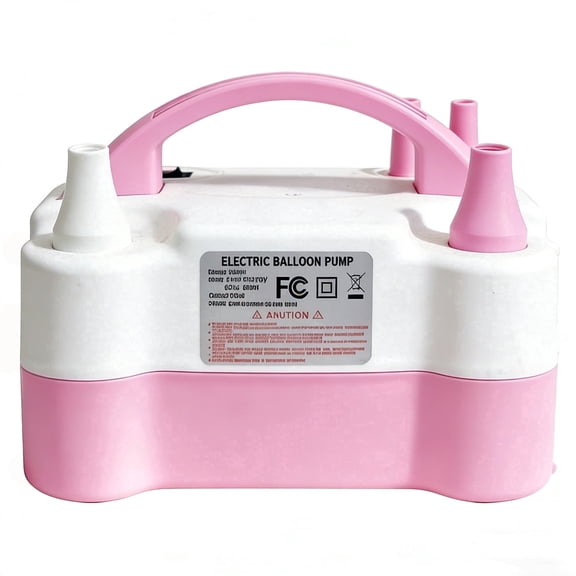 Portable Double-Nozzle Electric Balloon Inflator - Pink, Rapid Inflation for Parties & Decorations