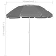 thumbnail image 4 of vidaXL Beach Umbrella Anthracite 300 cm, 4 of 5