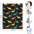 thumbnail image 4 of Black Colorful Dinosaurs Pattern Blanket,Comfortable Soft Flannel Throw Blanket,All Season,Warm Lightweight Blankets for Sofa Bed Couch Living Room Chair,30"x40", 4 of 4