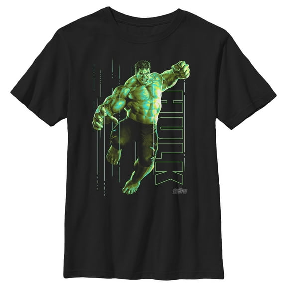 Boy's Marvel Avengers: Infinity War Incredible Hulk Jump Smash Graphic Tee Black Small