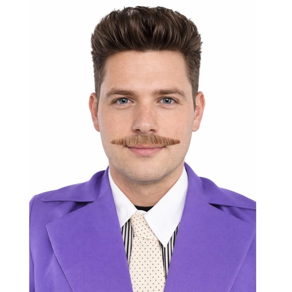 HPO Adult Men's Fake Synthetic Hair Mustache | Mixed Brown Color Options