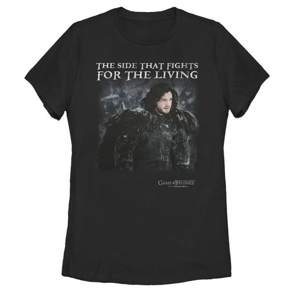 Women's Game of Thrones Jon Snow Fight for Living Graphic Tee Black Small