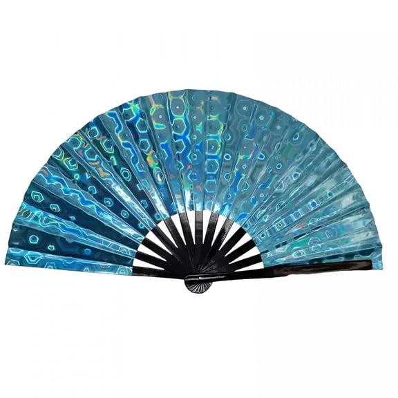ACDANC Boots on the Ground Hand Fan,Clap Fans for Line Dancing,Large Holographic Folding Hand Fan,Foldable Craft Holding Laser Colors Hand Fan,For Line Dancing,Party,Dance Enthusiasts Gift