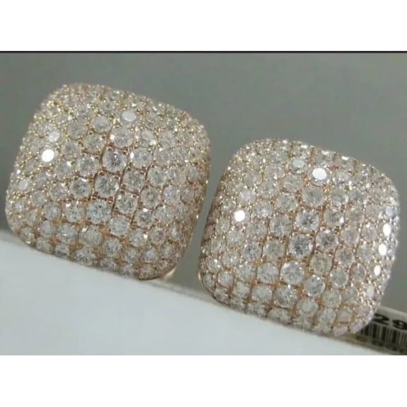 2.00CT Round Cut Lab Created Diamond Cluster Charm Men's Cufflink For Him 14K Rose Gold Plated 925 Sterling Silver