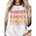 thumbnail image 3 of Women's T-Shirt SUMMER Sunshine Coral Red Ombre Simple Short Sleeve Casual Tee Classic Crew Neck T Shirt for Women White, 5XL, 3 of 7