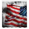thumbnail image 3 of Ambesonne American Flag Shower Curtain, Banner in Sky, 69"Wx75"L, Grey Red Blue, 3 of 5