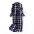thumbnail image 2 of Tiqkatyck Womens Nightgown Women's Autumn and Winter Extra Long Velvet Cotton Pajamas Cardigan Shirt Nightgown Flannel Nightgowns for Women Gowns for Women Sleepwear Purple L, 2 of 4