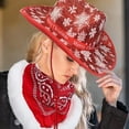 thumbnail image 5 of JZROCKER Cowgirl Hat+ Bandana Set Elegant Photo Props Christmas Party Fancy Hat, 5 of 14