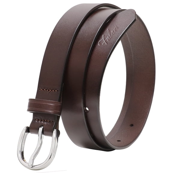 Falari Women's Belt, 1 Inch Width, Top Grain Leather, Classic Style for Jeans, Pants, and Dresses - Brown,M