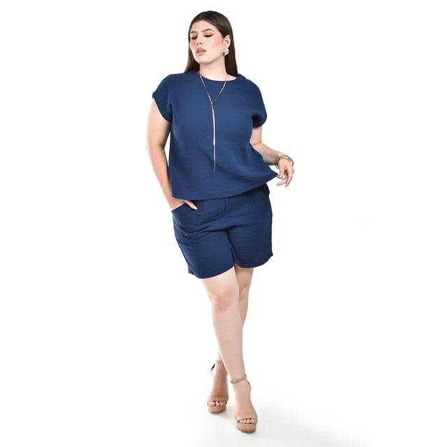 Set de algodon Roman Fashion /Tallas Extras, 4353 (Azul marino) azul marino 36
