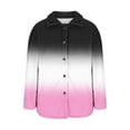 thumbnail image 7 of Mifsaly Womens Fleece Jacket Fuzzy Long Sleeve Warm Coats Gradient Color Lapel Collar Fall Winter Outerwear Open Front Button Down Thermal Jackets with Pockets, 7 of 7