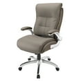 thumbnail image 4 of Realspace® Ampresso Big & Tall Bonded Leather High-Back Chair, Taupe/Silver, 4 of 6