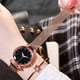 thumbnail image 5 of Bearachild Reloj de cielo estrellado para mujer, correa de malla, reloj de para novia analógico de cuarzo, regalo de vacaciones Relojes inteligentes Marrón, 5 of 6