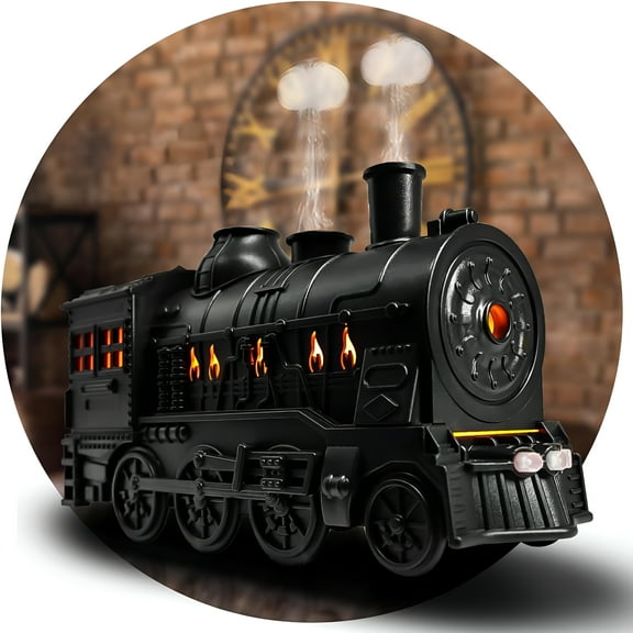 HIBIBUD Essential Oil Diffuser for Home 300ml,Train Shape Aromatherapy Diffuser with Remote Control,Cool Mist Humidifiers with 2 Lighting & 2 Mist Modes for Home Office Decor Kids Bedroom Black