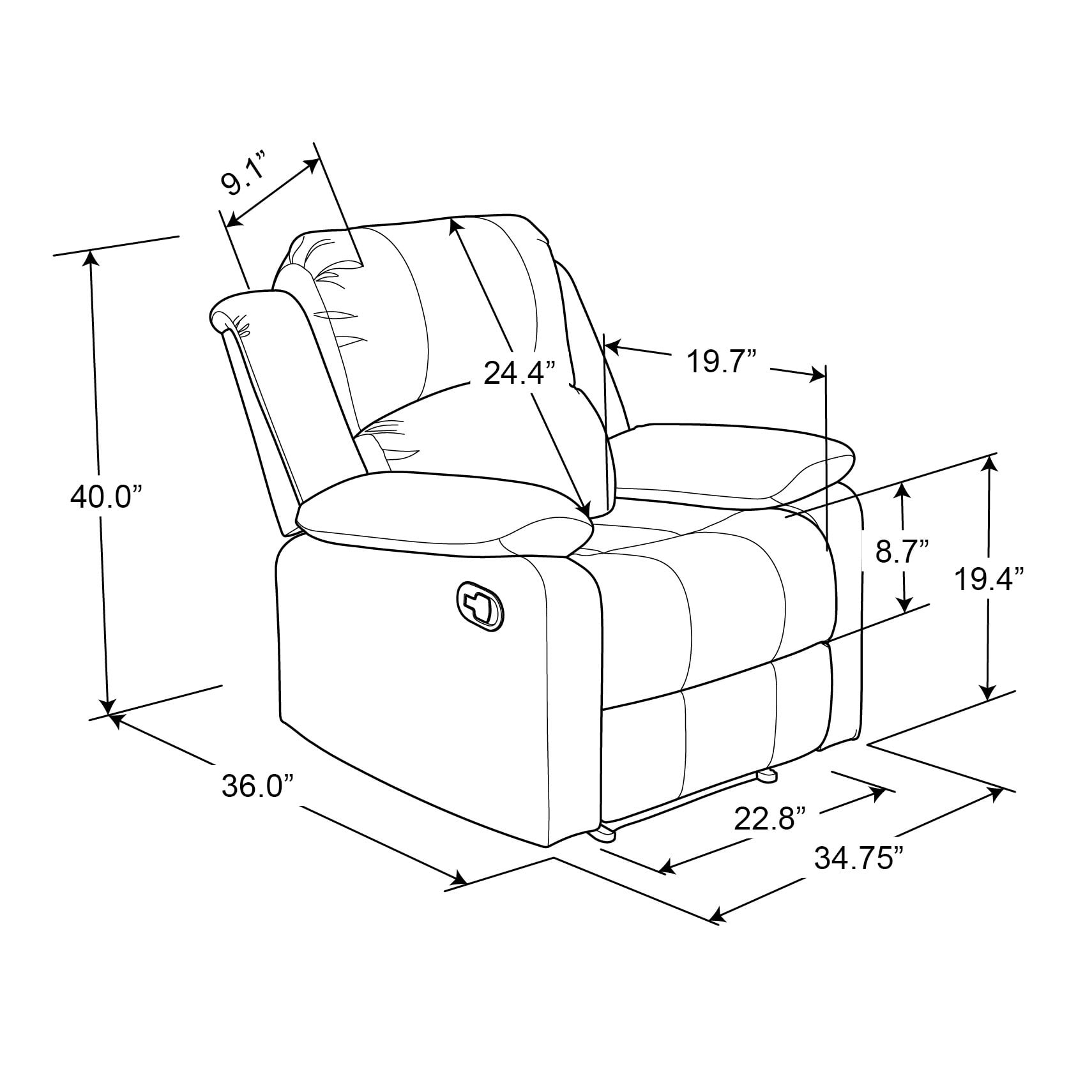 Standard Recliner Dimensions sites.unimi.it