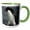 Green/White, variant on 3drose, Antarctica. Brown Bluff. Adelie Penguins., 11oz Two-tone Green Mug