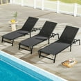 thumbnail image 4 of Costway 2 Pcs Chaises Longues Inclinables Chaise Inclinable de Patio Pliante avec Dossier à 5 Positions Noir, 4 of 9