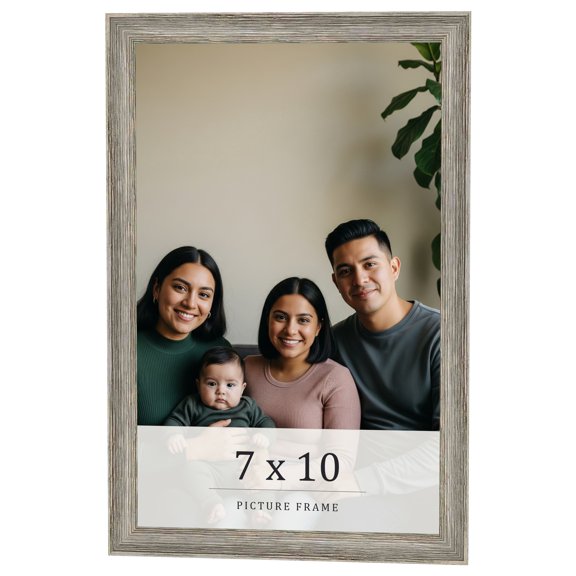 7x10 Frame Grey Solid Wood Picture Frame Width 1 Inches | Interior Frame Depth 0.5 Inches |