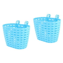 FRCOLOR 2 pcs  Children Bike Basket Detachable Plastic Bike Storage Basket for Kids Bike Without Stickers (Sky-blue)