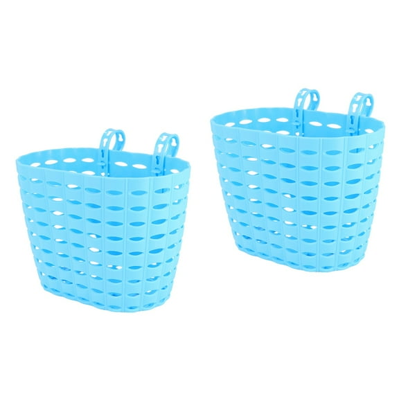FRCOLOR 2 pcs  Children Bike Basket Detachable Plastic Bike Storage Basket for Kids Bike Without Stickers (Sky-blue)