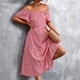 thumbnail image 4 of Moda mujer vestidos verano casual manga corta vacaciones playa bolsillos vestido largo Fridja  nalpqowj28556, 4 of 6