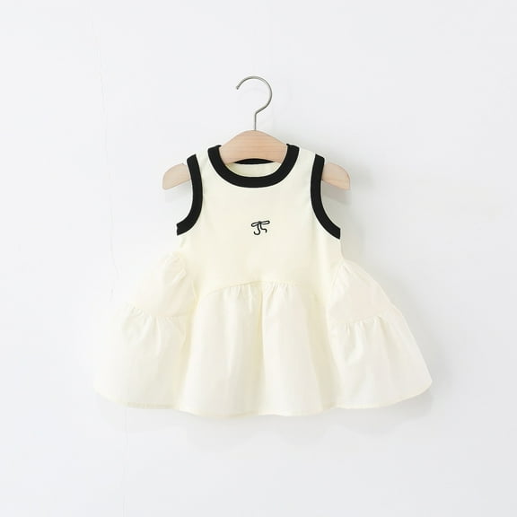 HOMADLES Toddler Girls Dress Sleeveless Soft Flower Print Solid Stretch Summer Princess Dress Black 3 T