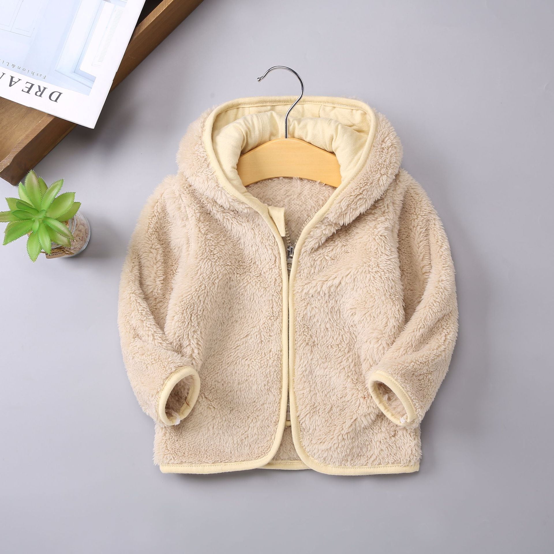 Baby Coat Children's Coral Down Coat Baby Clothes Thickened Warm Boys and Girls Hooded Top