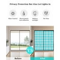thumbnail image 4 of Window Privacy Film Turquoise Checkered Stained Glass Window Film Decorative Sun Block Window Cover Farmhouse Buffalo Plaid Window Clings Static Adhesive Sticker for Bathroom 35.4"x78.7", 4 of 7