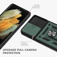 thumbnail image 3 of for Samsung Galaxy S21 Ultra Case with Flexible TPU Screen Protector 2 Pcs, Slide Camera Lens Cover with Kickstand Protective Case for Galaxy S21 Ultra 5G-Dark Green, 3 of 12