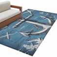 thumbnail image 2 of 3'x5' Area Rugs, Blue Nautical Anchor Indoor Outdoor Area Rug for Living Room Bedroom, Summer Coastal Ocean Starfish Shell Washable Bathroom Rugs Kitchen Floor Carpet Mats Home Decor Aesthetic, 2 of 8