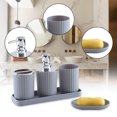 thumbnail image 7 of Fufafayo under $5 Bathroom Set, 5 Piece Accessory Kit with Soap Dispenser, Complete Vanity Set with Toothbrush Holder, Tumbler, Soap Dish, Tray, Bath Organizer for Countertop, Sink, Vanity, 7 of 7