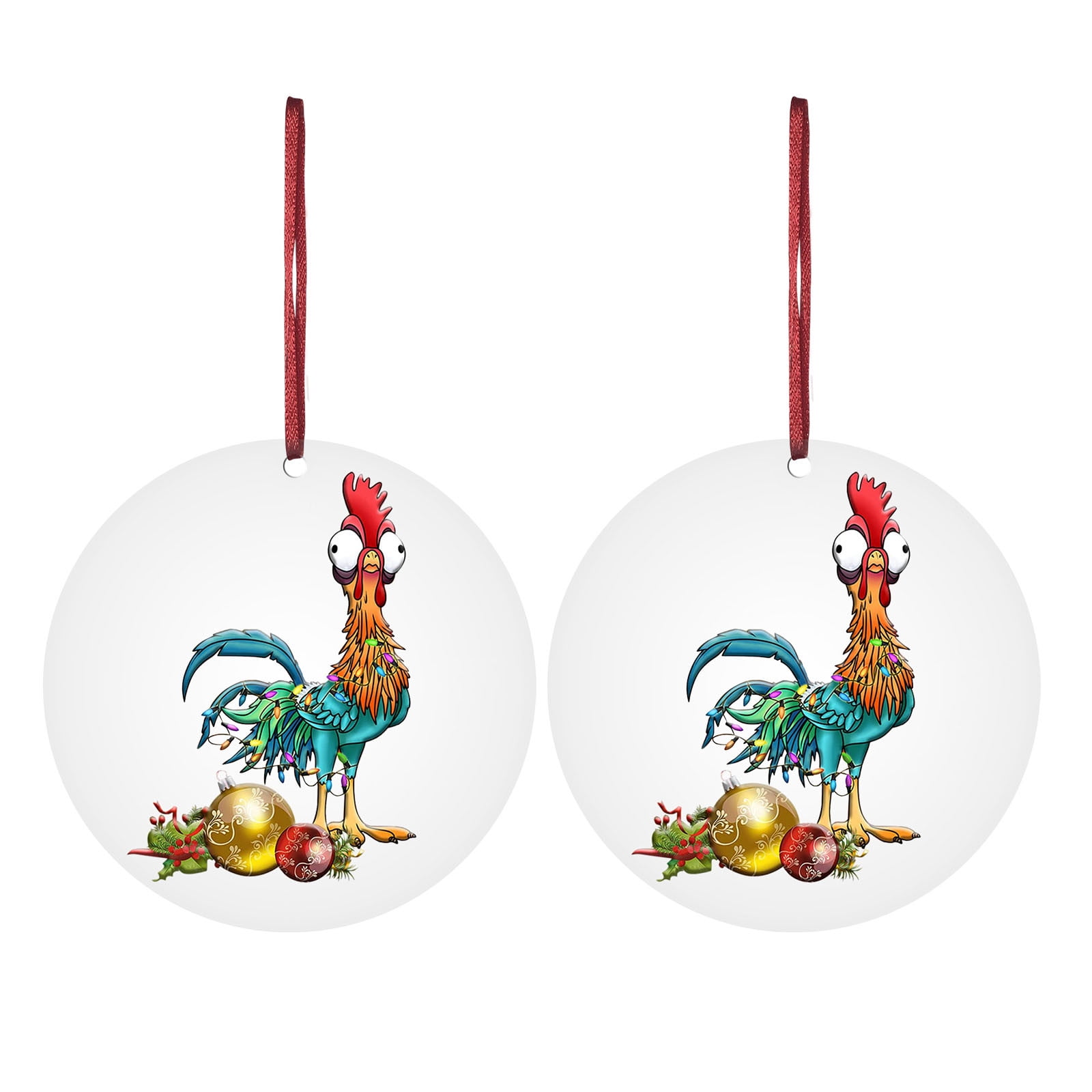 Funny Xmas Gift Rooster Custom Shape Ornament 