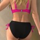 thumbnail image 3 of Conjunto de Bikini de Cintura Alta para Mujeres Deportes Mono de Color Sólido, Traje de Baño de Corte Alto para las Vacaciones en la Piscina Y la Playa, 3 of 3