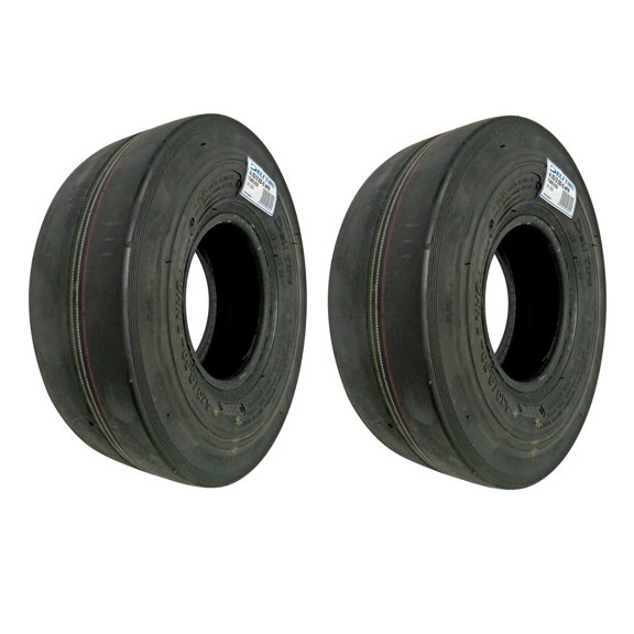Pack of 2 Tires, Deli Tire 4.10/3.50-5, Slick Smooth, 4 Ply, Tubeless, 410x350x5