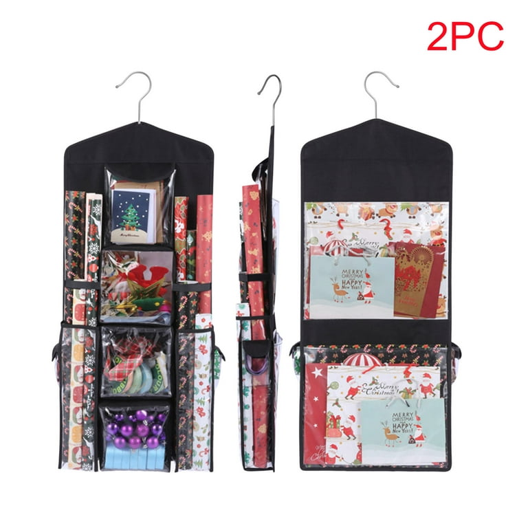 Hemoton Gift Wrap Storage Bag Hanging Wrapping Paper Storage 1PC Z Shape  Hook and 20PCS Ribbons