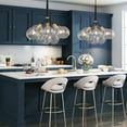 thumbnail image 5 of RRTYO 3-Light Modern Glam Sputnik Cluster Glass Globe Bubble Chandelier with 9 Clear Glass Globe Shade Black, 5 of 5