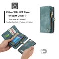 thumbnail image 5 of iPhone 8 Wallet Case, iPhone 7 Case, Dteck Multi-function 2 in 1 PU Leather Zipper 11 Card Slots Card Slots Money Pocket Clutch Wallet Case Detachable Magnetic Cover, Green, 5 of 8