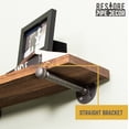 thumbnail image 4 of 36 in. x 7.5 in. x 6.75 in. Autumn Brown Restore Wood Wall Shelving with Industrial Steel Pipe Straight Brackets, 4 of 9