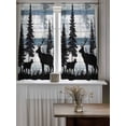 thumbnail image 4 of Vintage Bear Tier Curtains 45 Inch Length,Sheer Curtains for Bedroom Living Room Window Farmhouse Trees Mist Forest Wooden Grain Small Half Window Kitchen Curtains & Drapes 27.5"x45" 2 Panels, 4 of 6