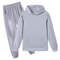 thumbnail image 2 of Toddler Pajamas Boys Pyjamas Sleepwears 2pcs Long Sleeves Pjs Sets for Kids Fall Winter(Grey,7-8), 2 of 4