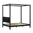 thumbnail image 5 of Walker Edison Minimalist Solid Wood Canopy Full Bed, Black, 5 of 12