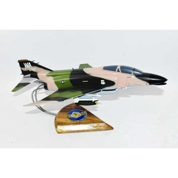 414th Fighter Weapons Squadron F-4E Model, 1/42 (18") Scale, Mahogany