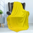 thumbnail image 4 of Yellow Soft Flannel Fleece Throw Blanket, Vintage Worn out Dirty Industrial Wall Plate and Tacks Photo with Productivity Theme, Cozy Plush for Indoor and Outdoor Use, 70" x 90", Yellow, by Ambesonne, 4 of 5