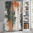 thumbnail image 3 of Abstract Art Fabric Shower Curtain Painting Retro Washable Shower Curtains for Bathroom, Waterproof Bath Curtain with Hooks Home Decor 72x72in, 3 of 8